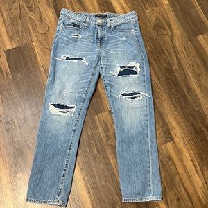 Blue Ripped Boyfriend Jeans